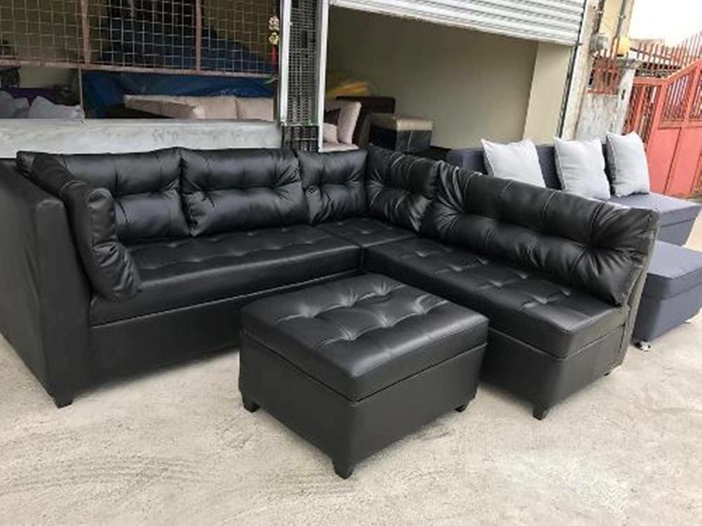 Last Price Black Leather Sofa Set Uratex Foam On Carou Black Leather Sofa Set Uratex Foam
