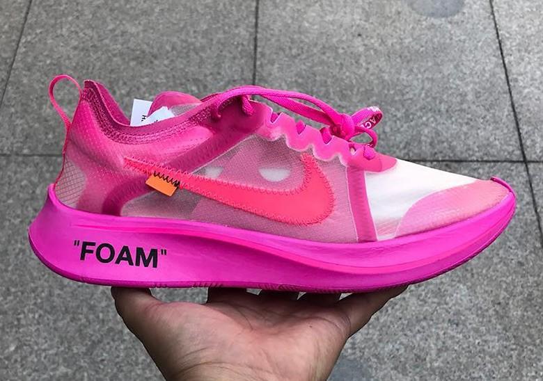 nike off white zoom fly tulip pink