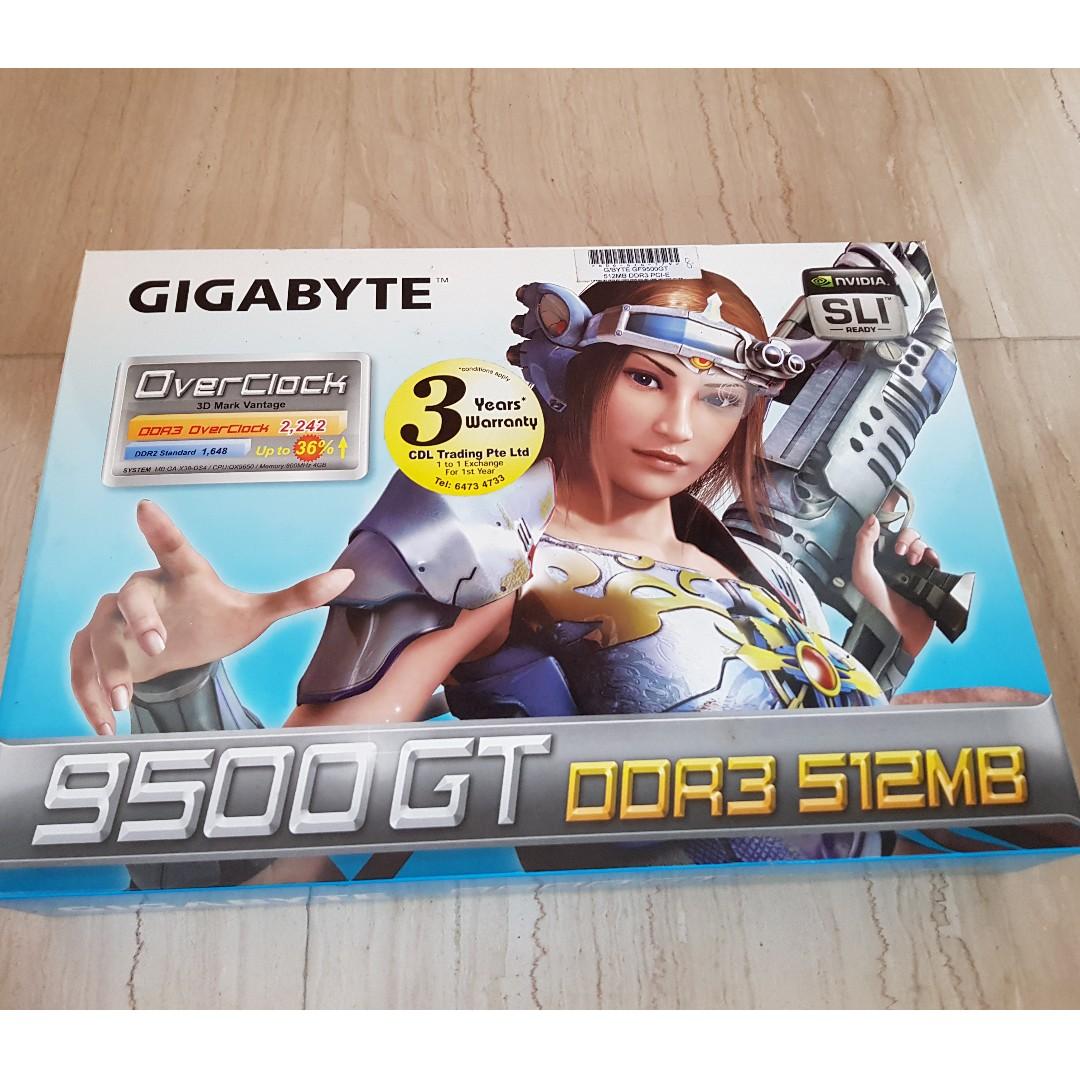 Nvidia 9500GT graphics card GV N95TD3 512H 2x DVI ports Computers