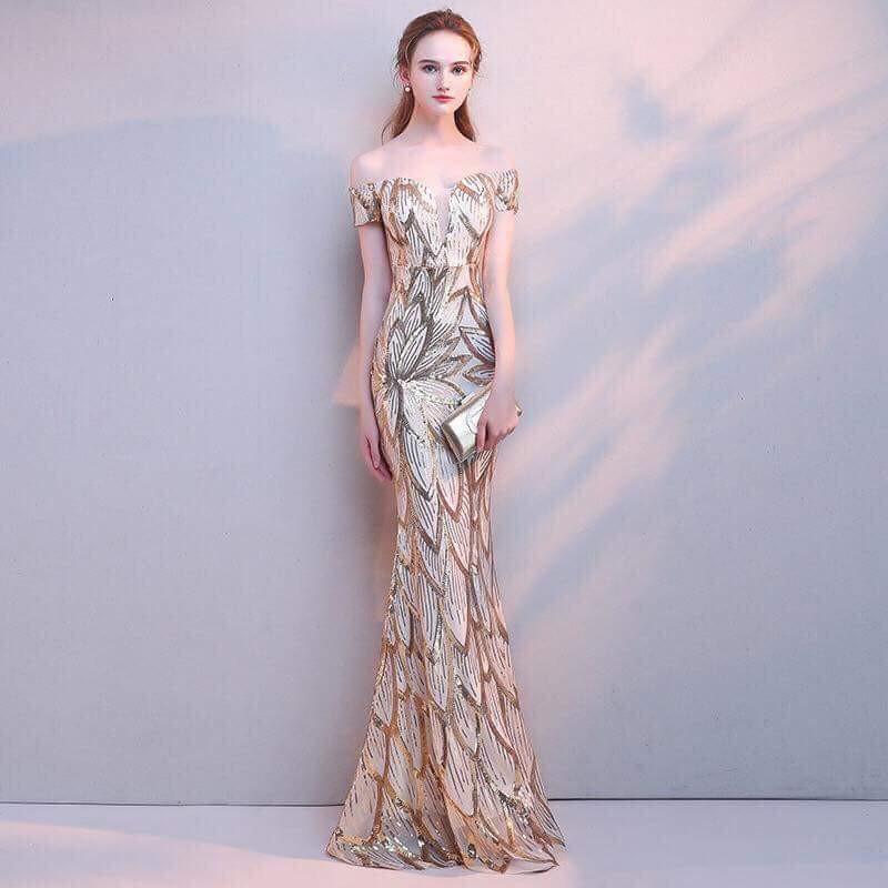 Off shoulder gatsby dress sales