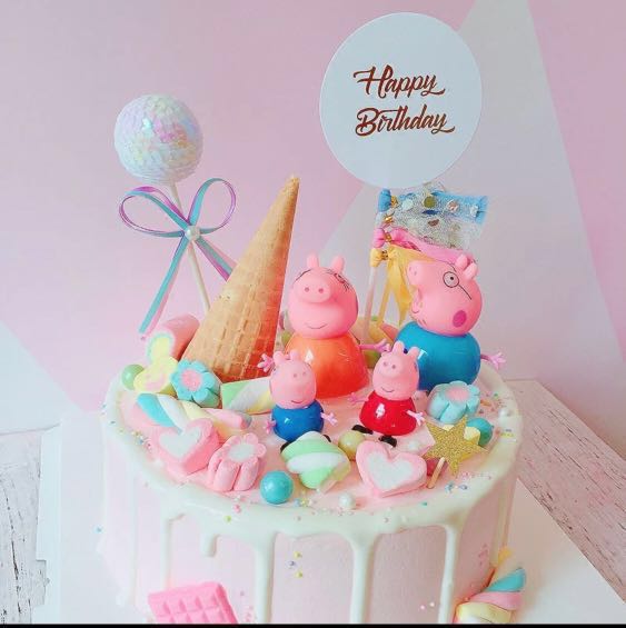 Peppa Pig Figurines Birthday Cake Topper Toy Display Design