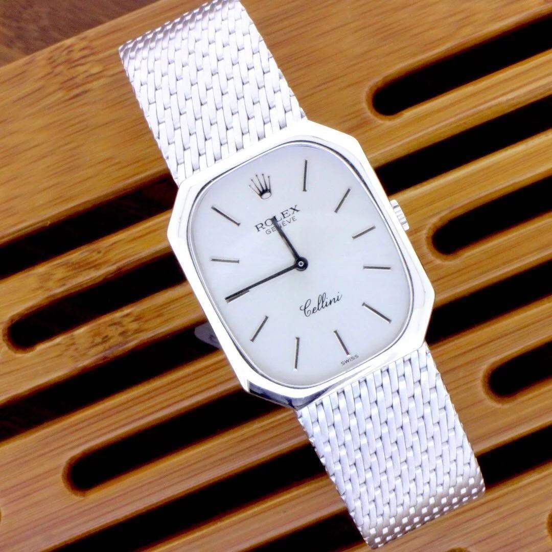 Rolex cellini 18K white gold watch Vintage Swiss 1969 Analog A01