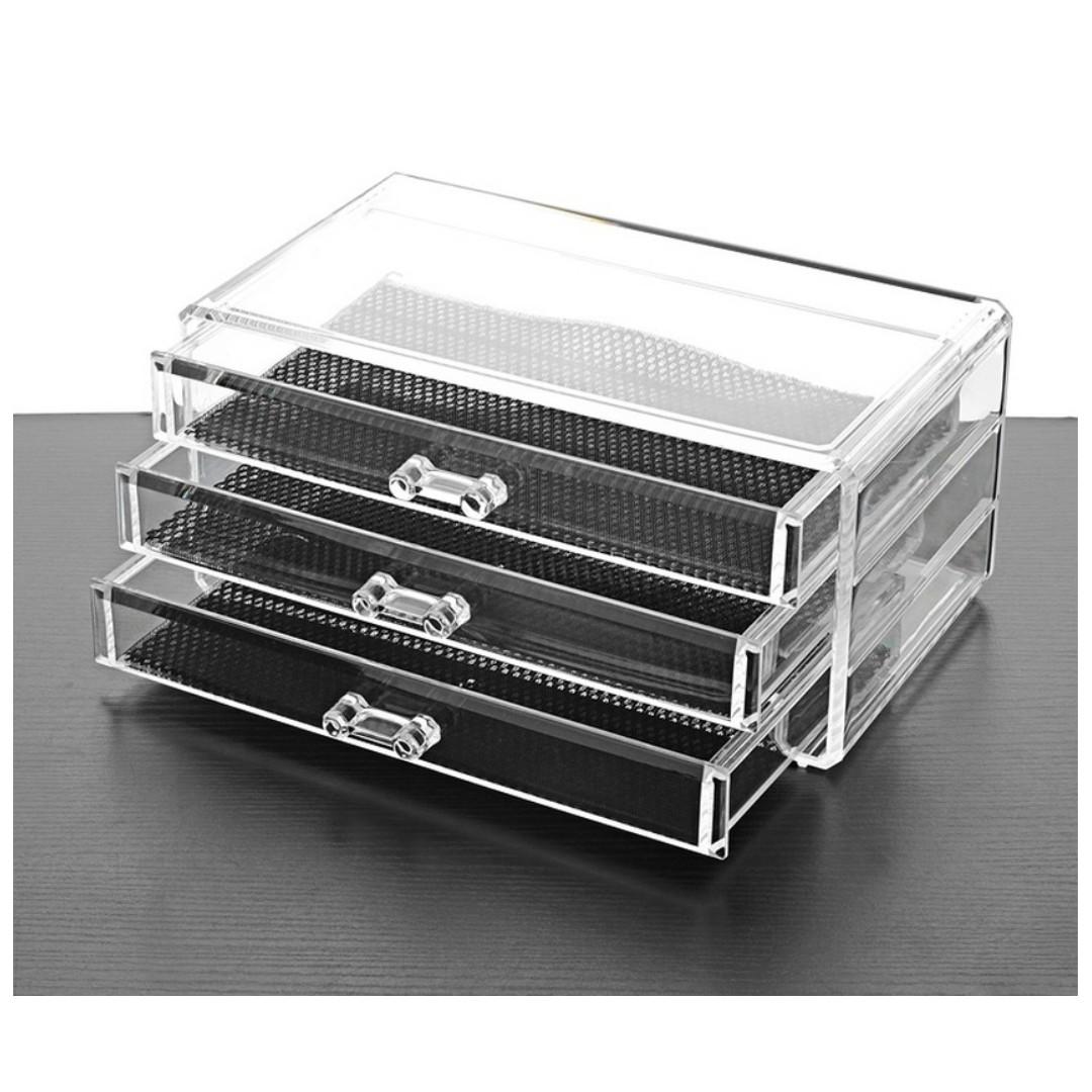 See Through Acrylic Cosmetic Drawer Organizer Furniture Shelves