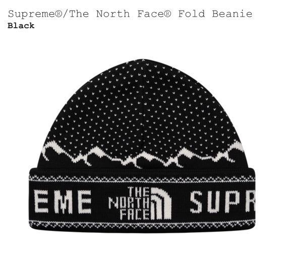 north face x supreme beanie