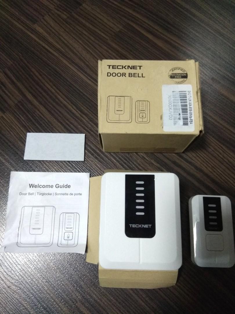 ❤️ TECKNET Wireless Door Bell, Waterproof Wall Plug-in Cordless