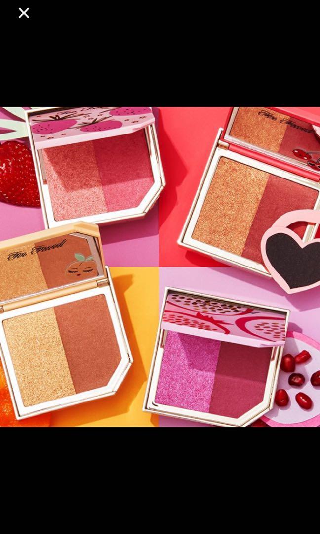 Too Faced Tutti Frutti Fruit Cocktail Strobing Blush Duo Health Beauty Makeup On Carousell Too faced love flush 16hr long lasting blush justify my love 6g. too faced tutti frutti fruit cocktail strobing blush duo