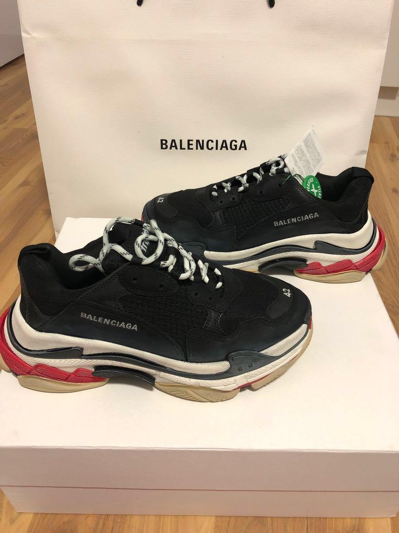 Triple S Bred 42 Men S Fashion Footwear Sneakers On Carousell