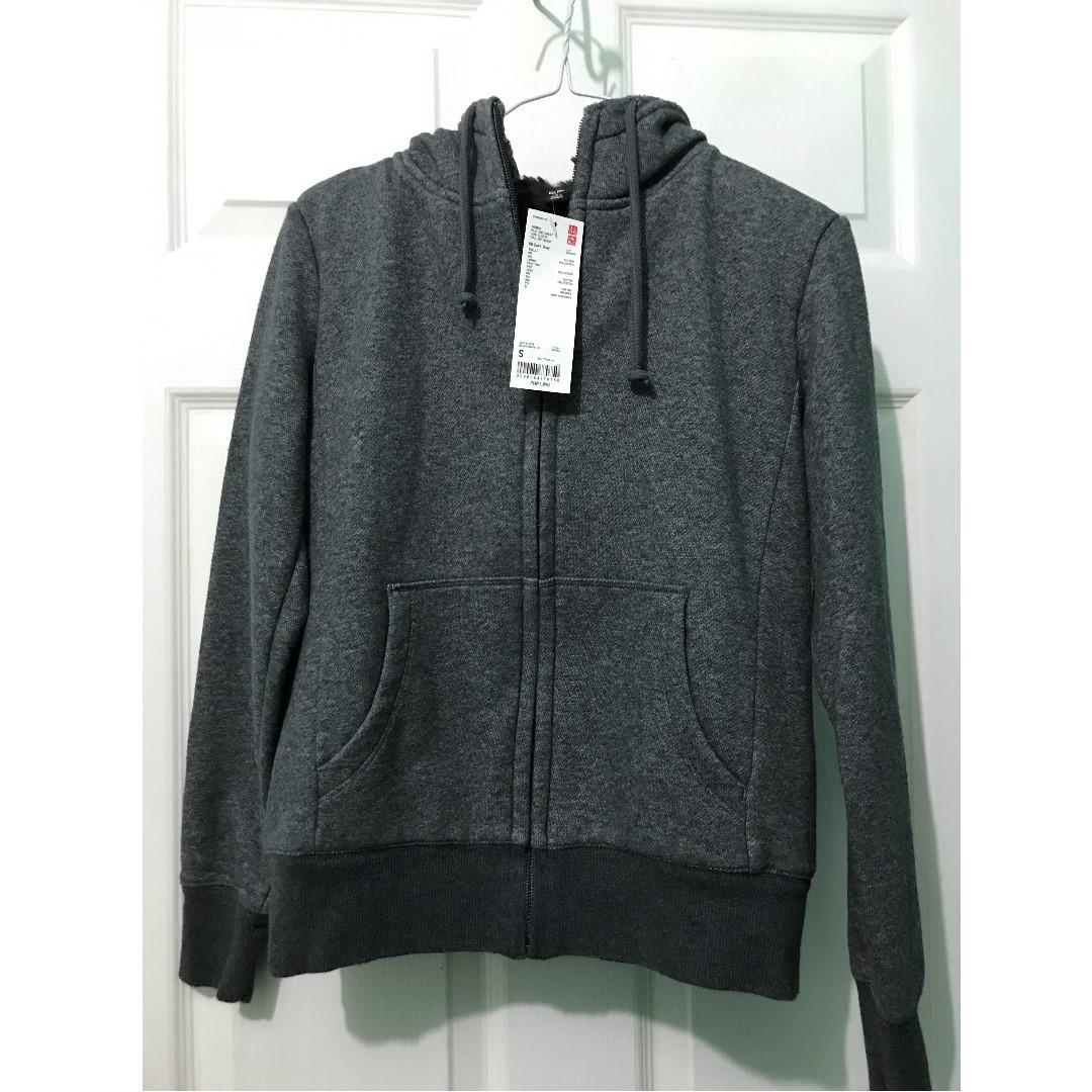 pile lined sweat full zip hoodie