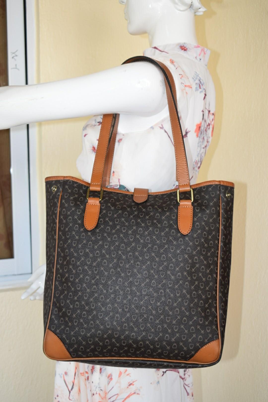 monogram leather tote