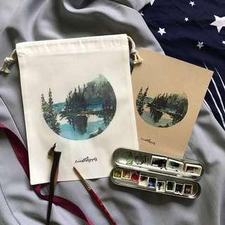 Spirit island drawstring bag