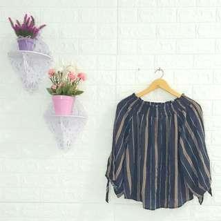 Stripes sabrina blouse
