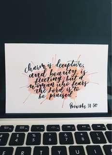 Customisable Calligraphy Cards