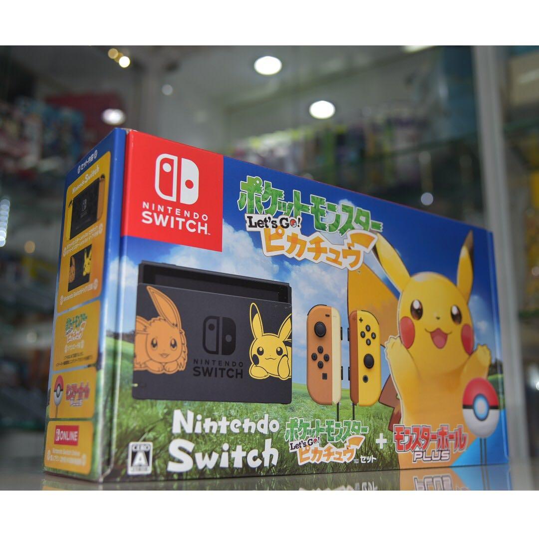 全新日版 Ns Switch Pokemon Let S Go Pikachu Console Bundle 限定版主機套裝比卡超 日本限定版 中 英 日 寵物小精靈精靈球皮卡丘精靈寶可夢 遊戲機 遊戲機器材