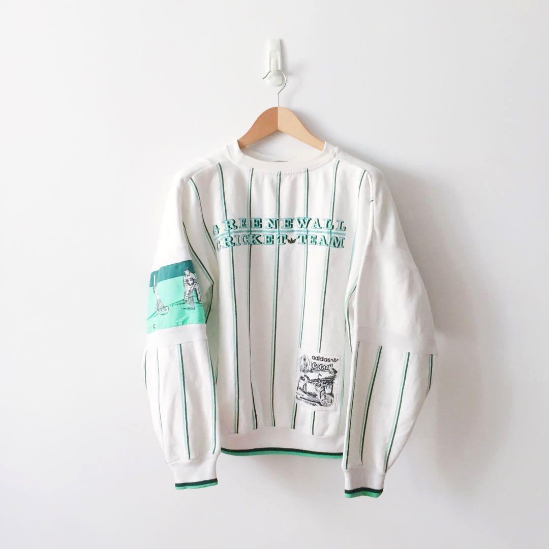 Adidas Rare 90s Cricket Crewneck Trefoil Pullover Sweater Men s
