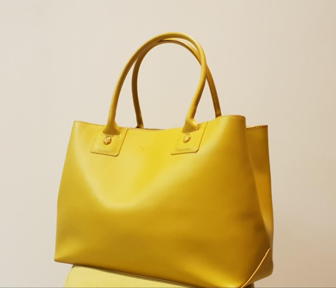 mustard yellow tote bag