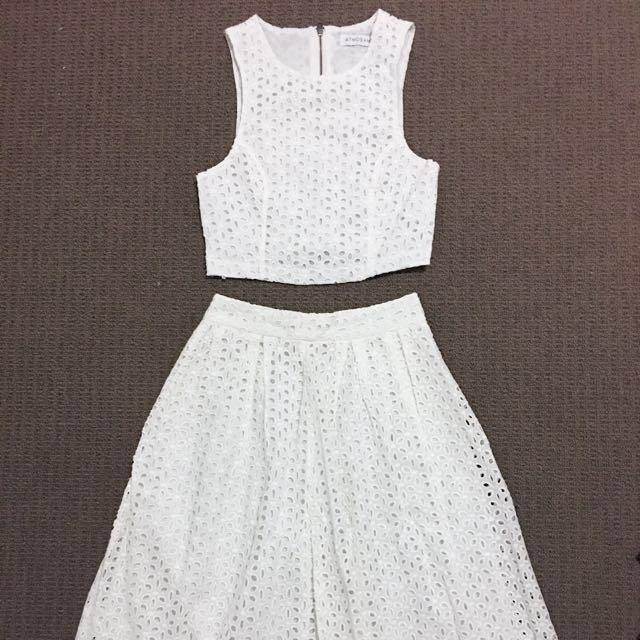 Atmos Here Crop Top And Skirt Set Au6 Women S Fashion Clothes On Carousell