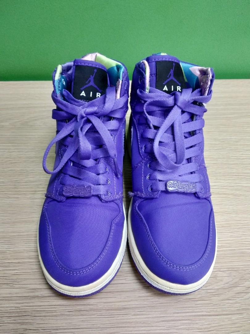 Authentic Air Jordan 1 satin purple rain size 36eu Men s Fashion