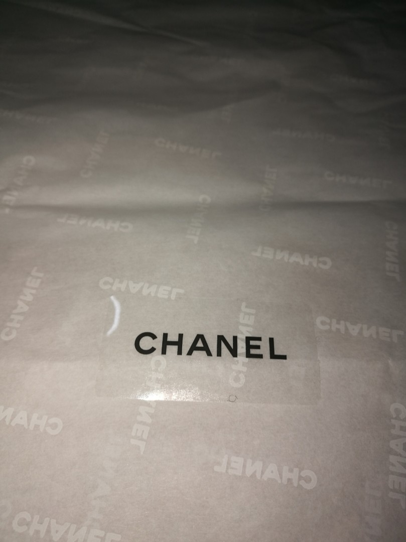 AUTHENTIC CHANEL wrapping paper bag package packaging paper white wrapper  wrap wrapping bag pillow stuffing packing, Luxury, Accessories on Carousell