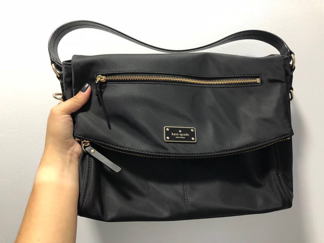 kate spade black nylon crossbody bag