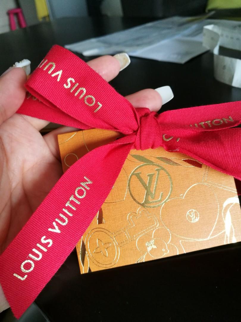 💯AUTHENTIC Louis vuitton LV gift card tag ribbon new xmas