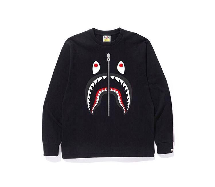 Bape shark long sleeve tee, Men's Fashion, Tops u0026 Sets, Tshirts u0026 Polo  Shirts on Carousell