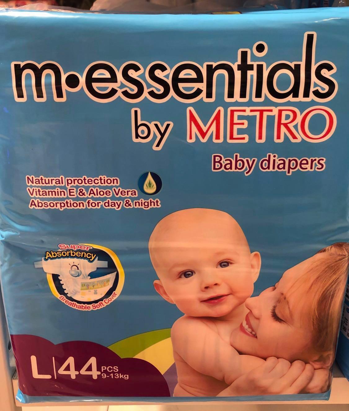 Brand New Diapers Size L m.essentials by Metro, Babies & Kids