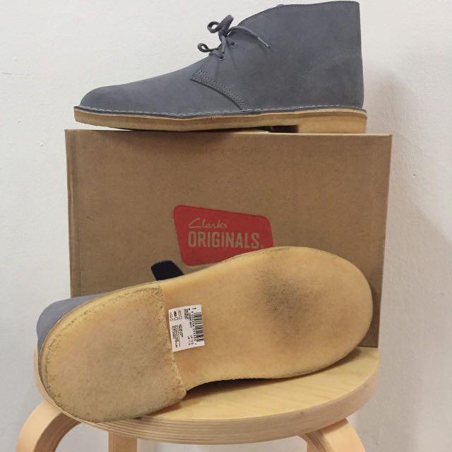 Clarks Desert Boot Grey Blue Men s Fashion Footwear Dress shoes on Carousell