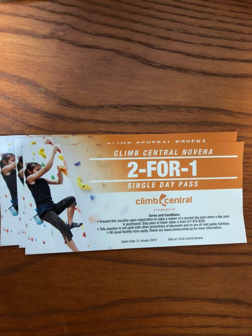 Climb central climbing passes vouchers Novena, Tickets & Vouchers