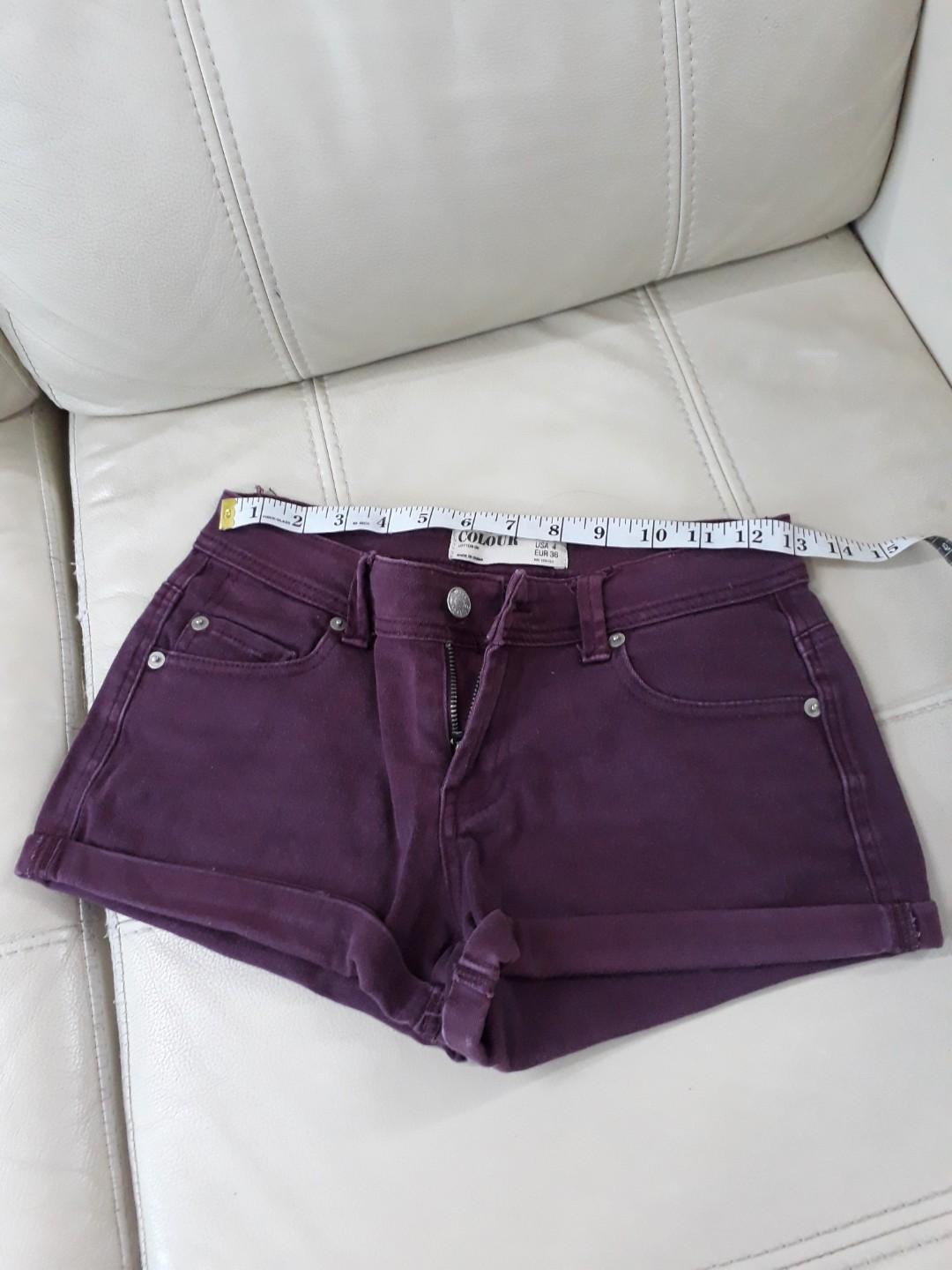 Cotton On Mid Waist Purple Denim Shorts Women s Fashion Bottoms