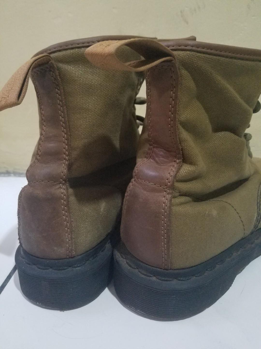 green canvas doc martens