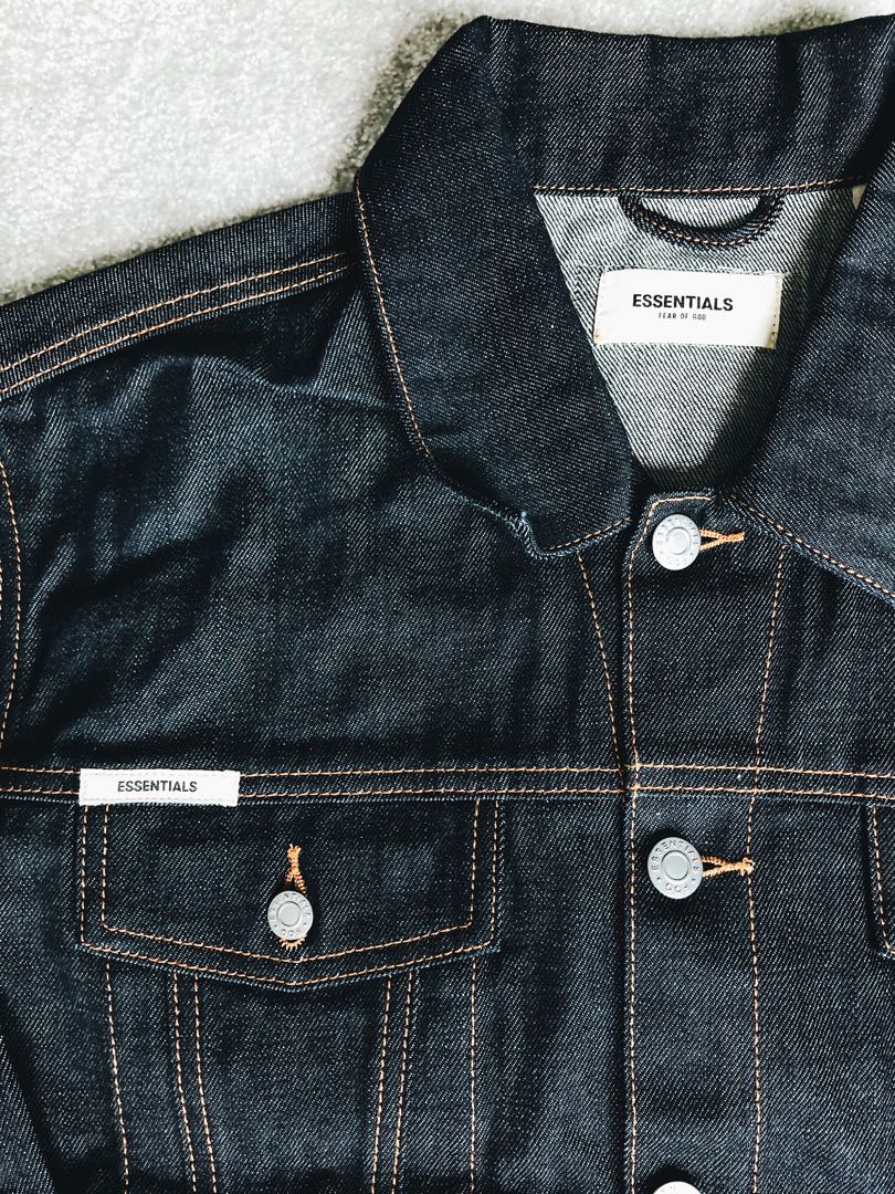 fear of god essentials denim jacket