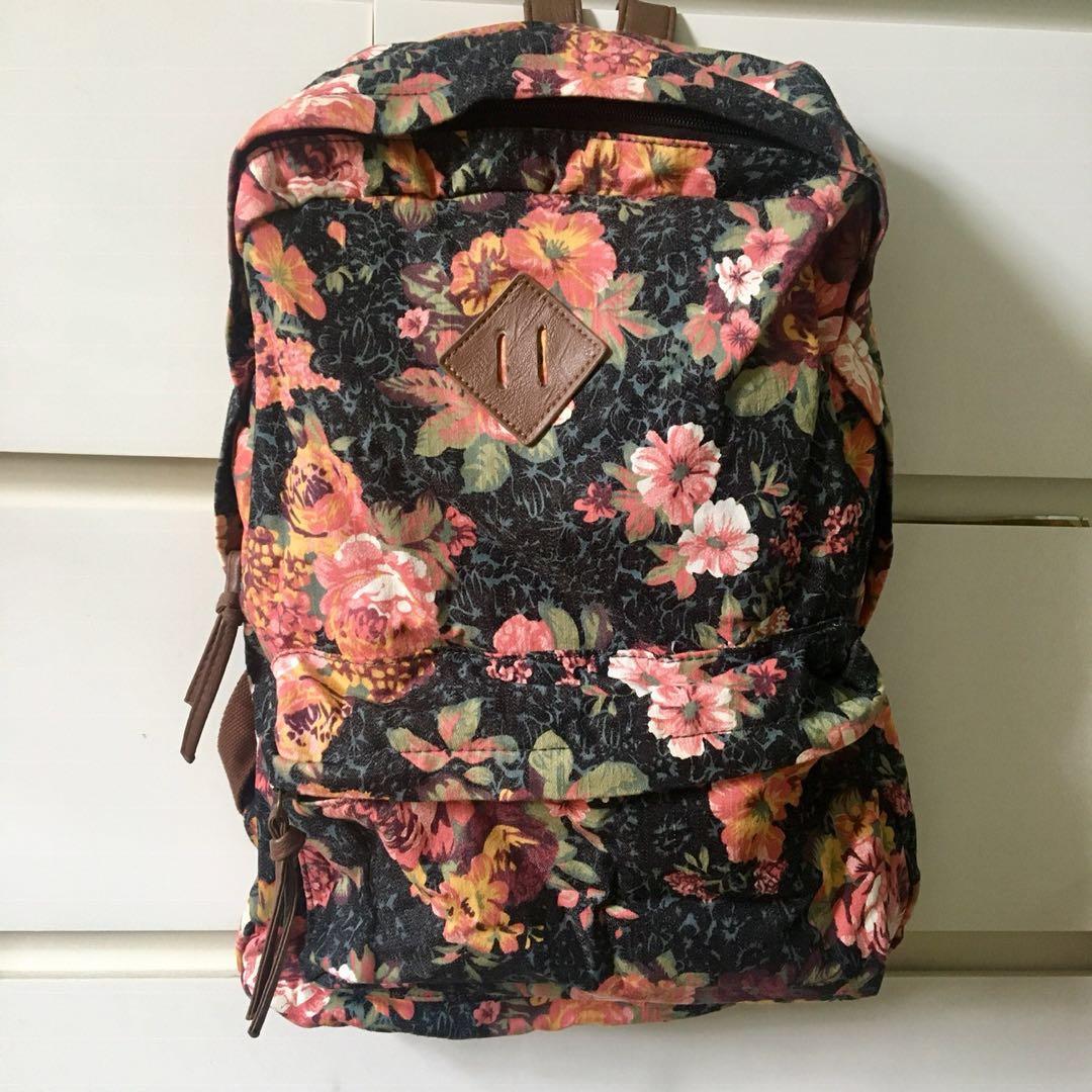 Floral Backpack, Women's Fashion, Bags 