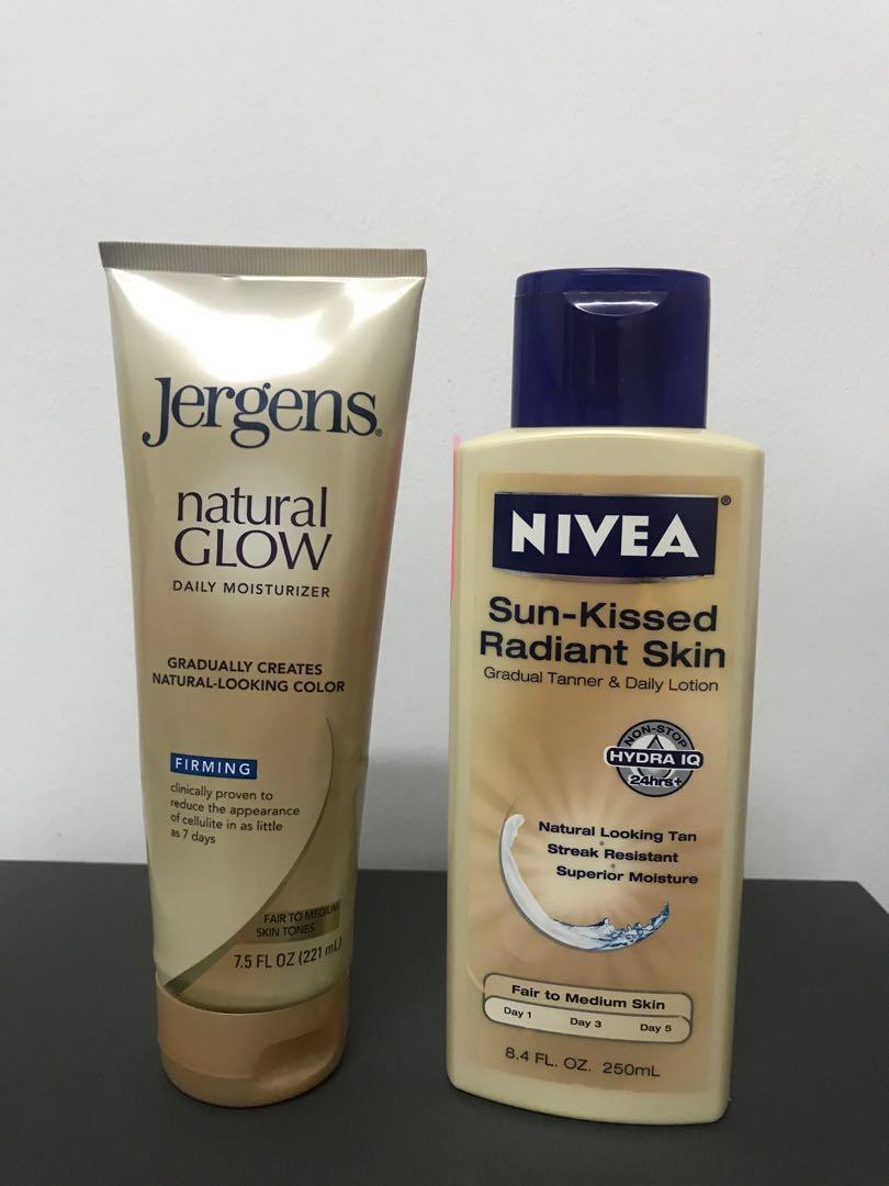 Stille Abnorm behandle Jergens & Nivea Body Lotion cum Tanner, Beauty & Personal Care, Bath &  Body, Body Care on Carousell