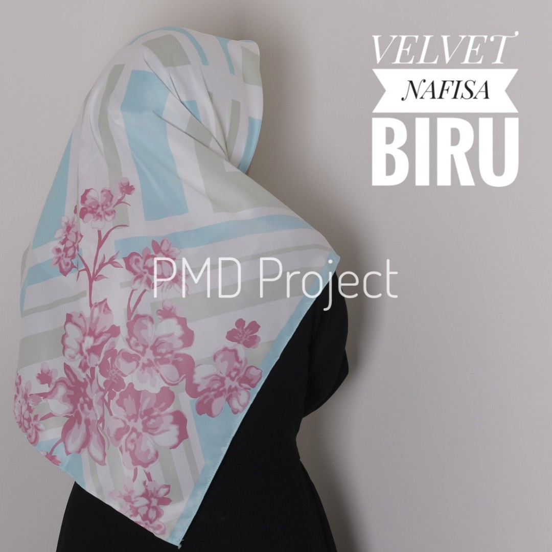 Jilbab Hijab Segiempat Square Muslim Velvet Satin Motif Cantik Bunga