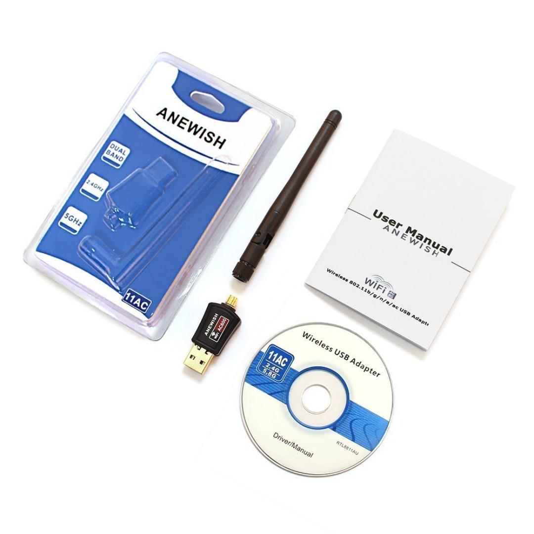 Bnib Anewish Ac 600mbps 802 11ac Dual Band Wireless Usb Wifi Adapter With 2dbi High Gain Antenna Brand New Boxed Electronics Computer Parts Accessories On Carousell