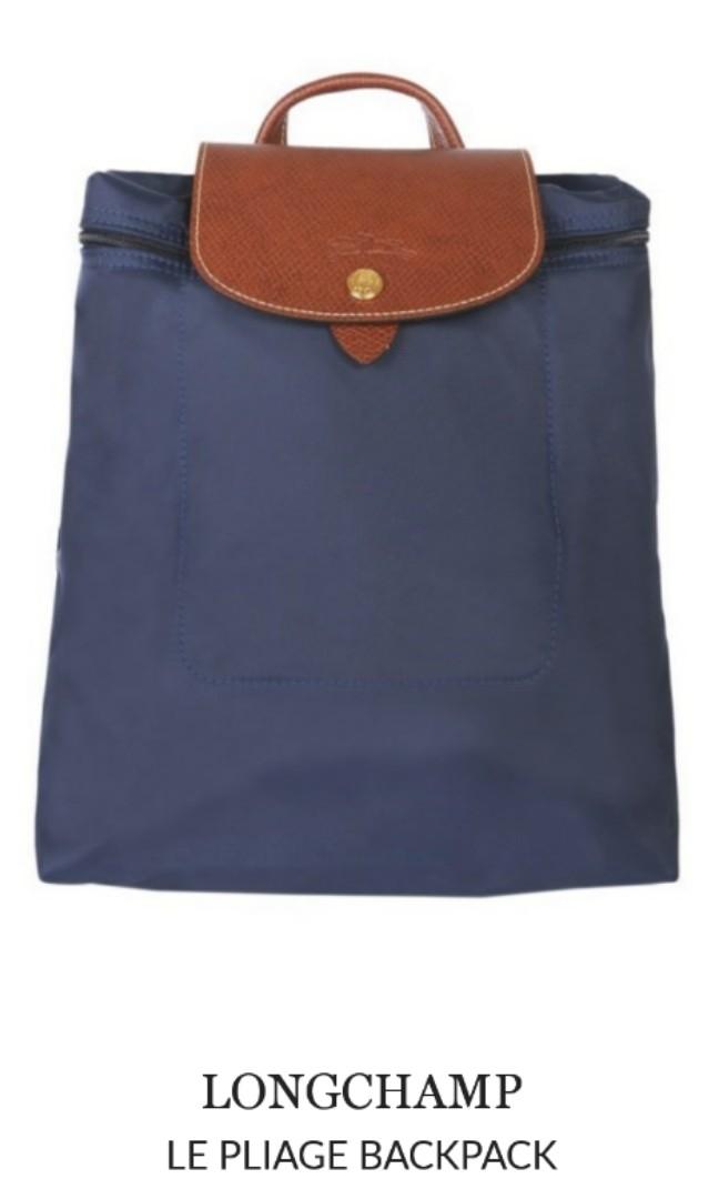 navy longchamp backpack