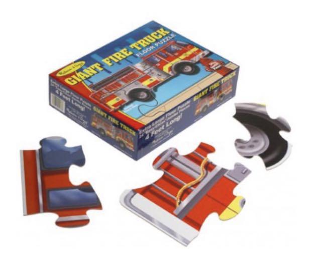 melissa & doug giant fire truck floor puzzle
