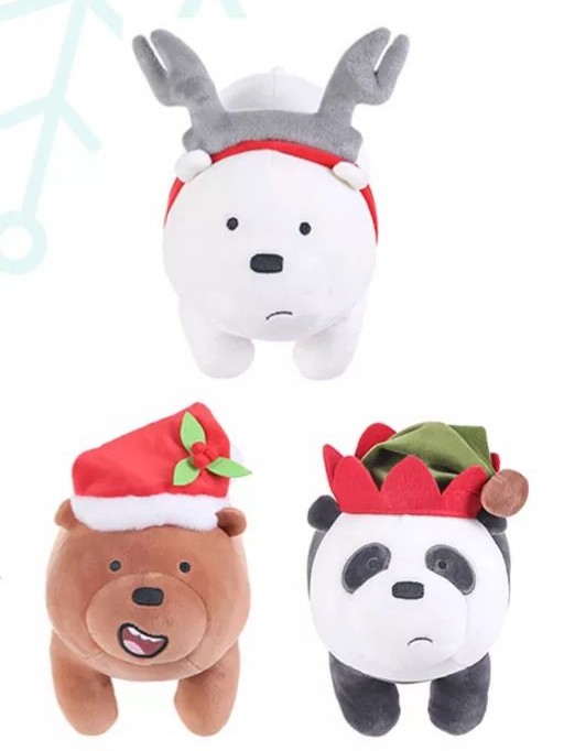 we bare bears christmas plush