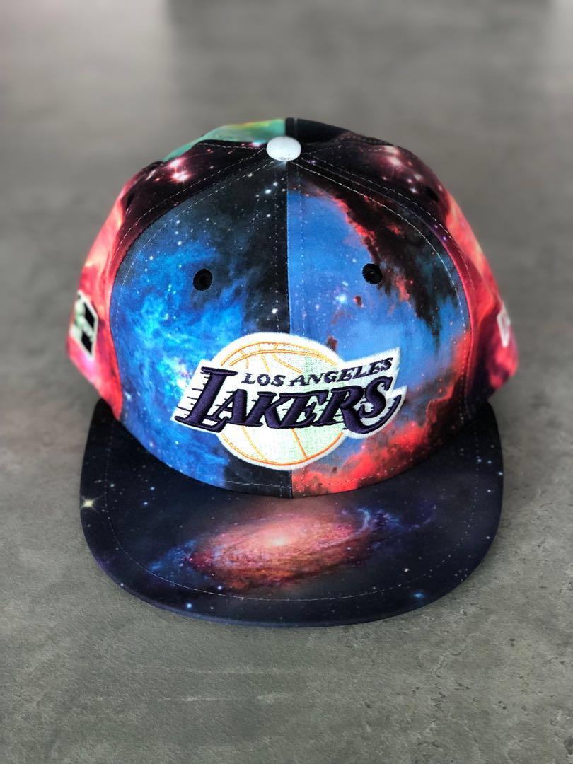 New Los Angeles Lakers New Era 59fifty Cap Hat Galaxy Size 7 1 4 Men S Fashion Accessories Caps Hats On Carousell