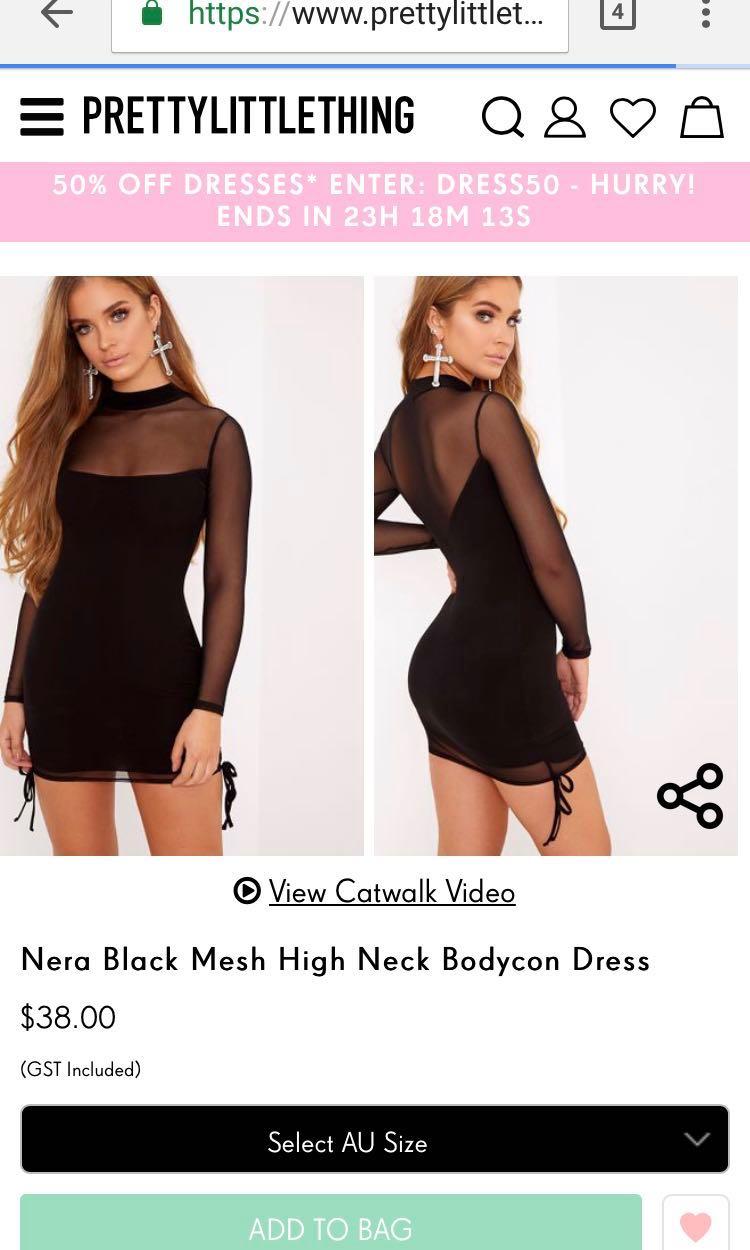 Nera black mesh high neck bodycon dress outlet