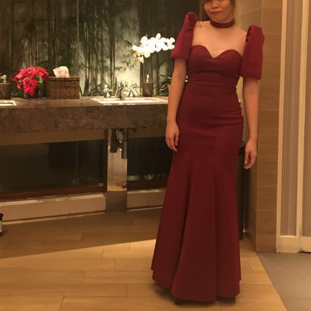 Red Filipiniana Gown