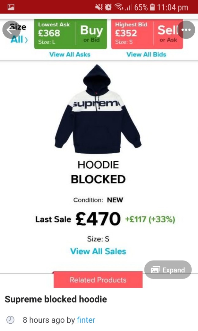 supreme blocked hoodie