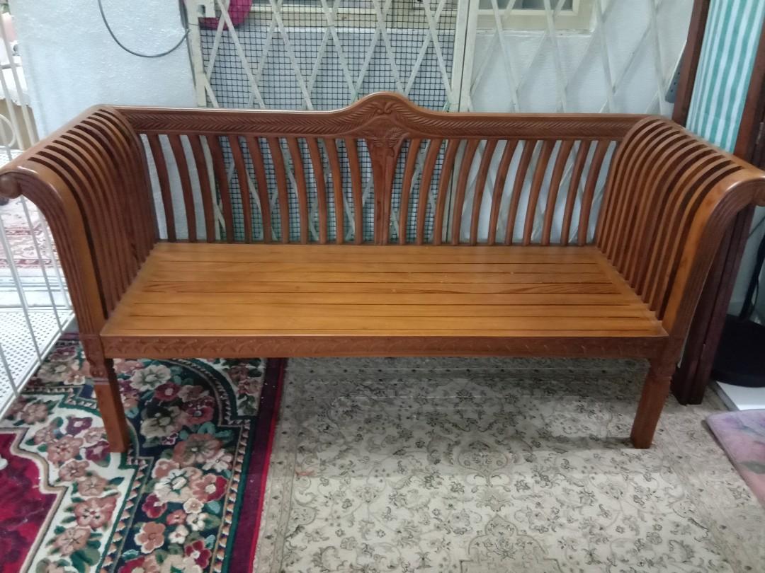 3 Seater Bench Jati Home Furniture Furniture On Carousell