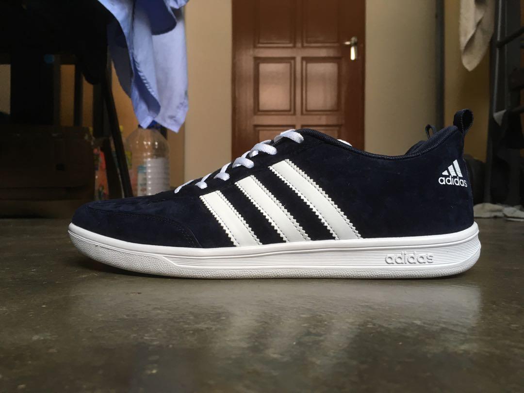 Adidas Neo Cross Court Blue Suede, Men's Fashion, Footwear, Sneakers on Carousell