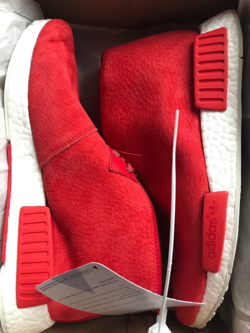 Adidas NMD Chukka Boot REd Leather new size uk9 nike off white louis vuitton supreme balenciaga yeezy