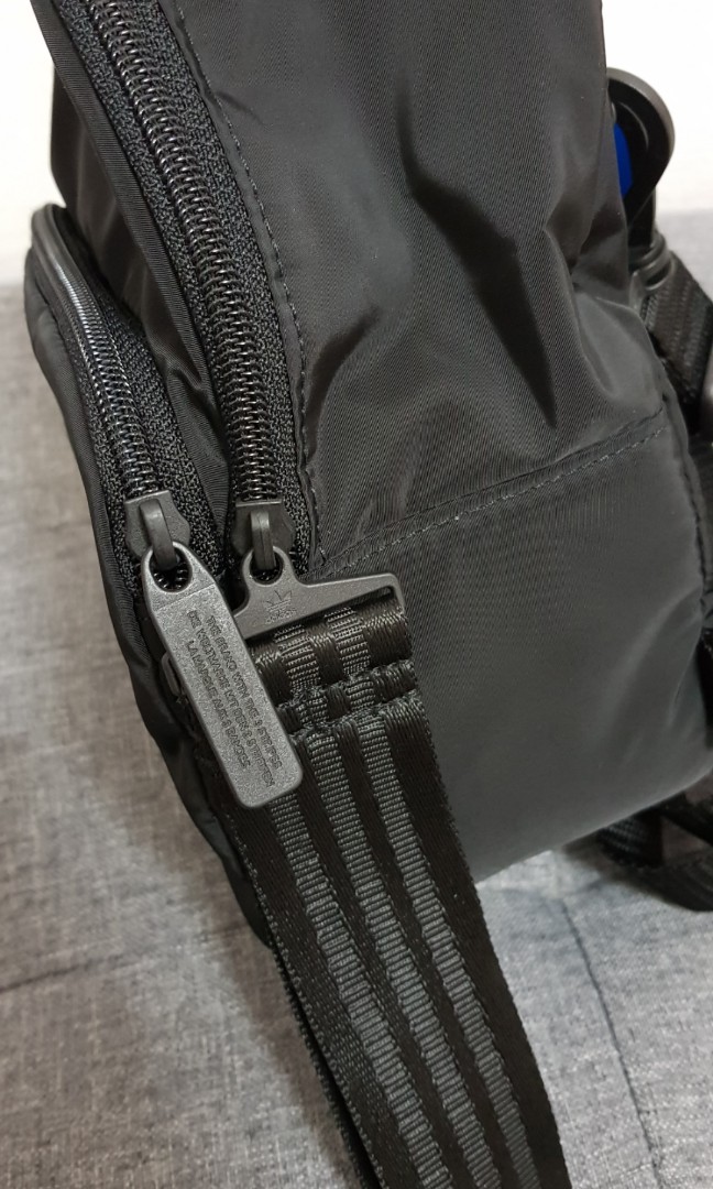Adidas originals all black mini backpack/sling bag, Women's Fashion