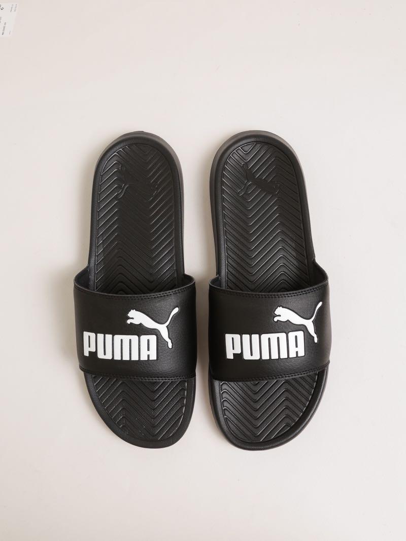 black puma slides