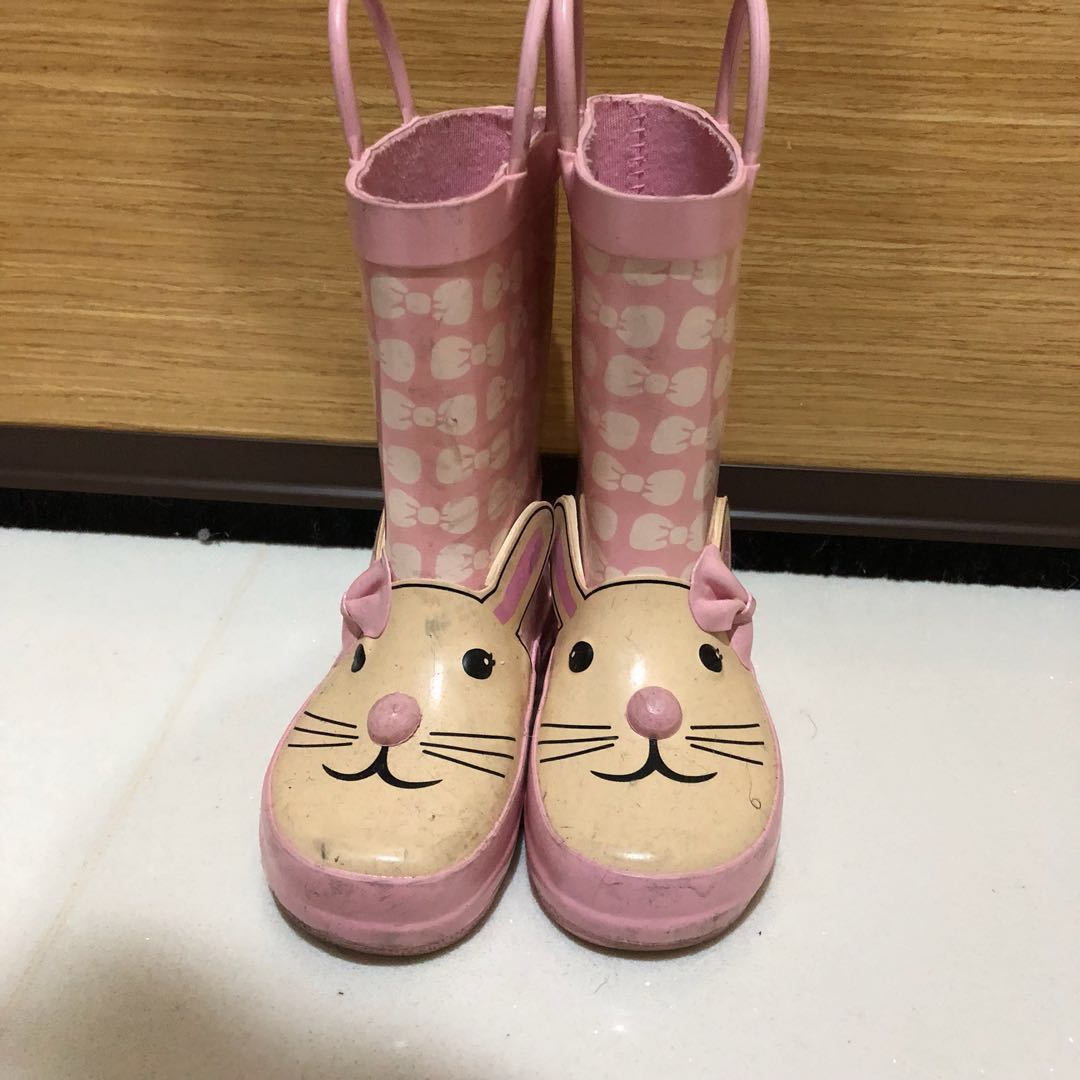 Blessing Pink Bunny Rain Boots, Babies 