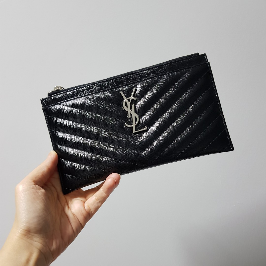 ysl quilted leather pouch