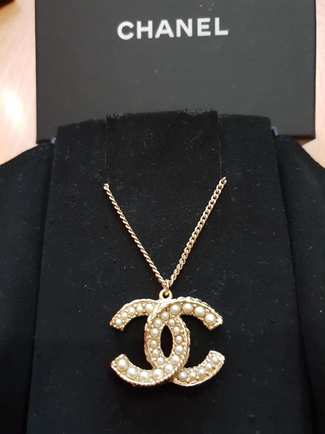 Authentic Chanel Pearl Cc Necklace In Gold Luxury Accessories Others On Carousell